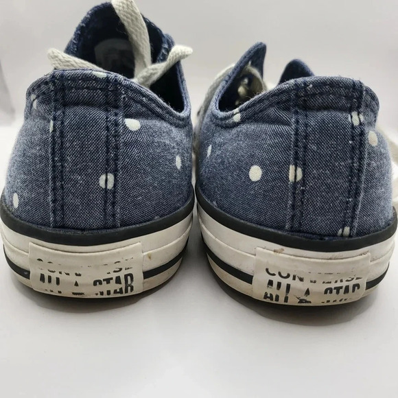 Converse Chuck Taylor Navy/Gold/White Polka Dot Shoes - Size 4 Junior - Picture 2 of 4